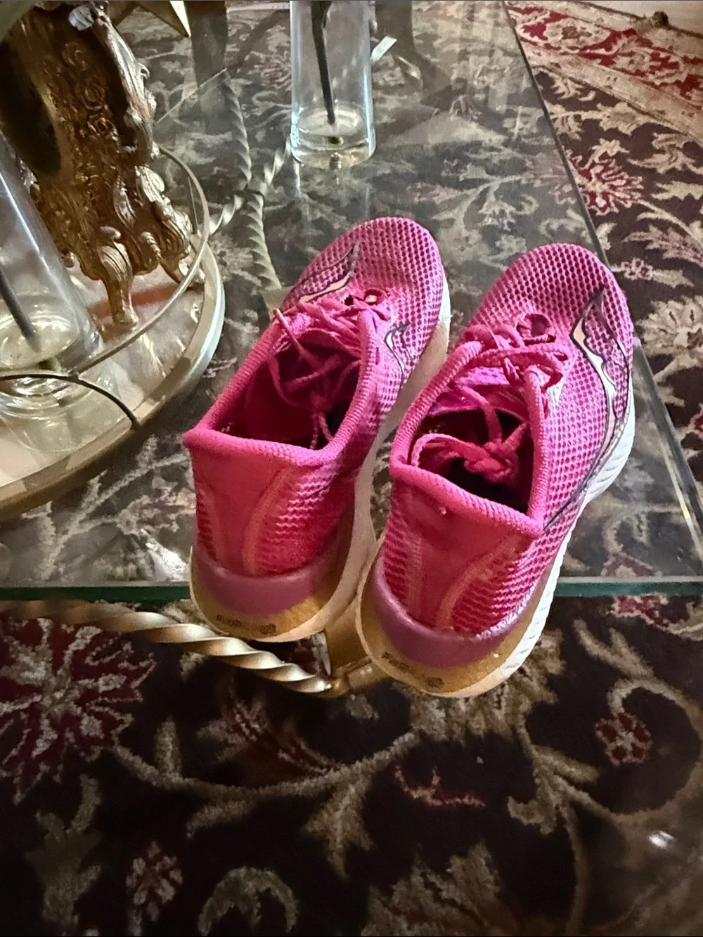 Saucony Hot Pink Women's Athletic Running Shoes with White Sole